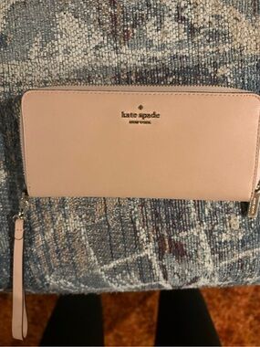 kate spade Blush Pink Zip Wristlet with Gold Hardware